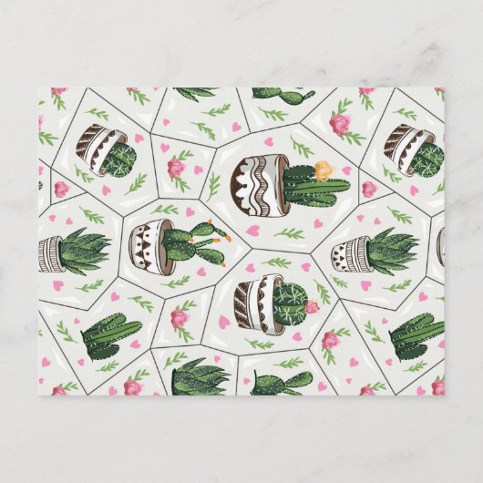 Cactus & Succulents | Botanische vogelpartij Uitnodiging Briefkaart (Achterkant)