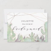 Cactus & Succulents Chic Bridesmaid proposal Kaart (Voorkant)