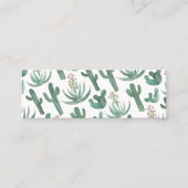 Cactus & Succulents Chic Waterverf Patroon Mini Visitekaartje (Voorkant)