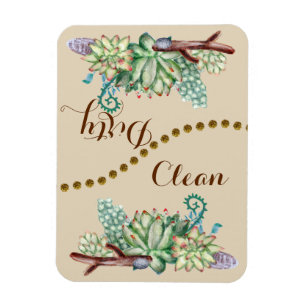 Cactus Succulents Clean Flip Dishwaser Magnet Magneet