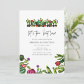 Cactus Succulents Couples Shower Kaart (Staand voorkant)