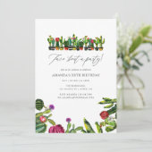 Cactus Succulents Fiesta Birthday Party Kaart (Staand voorkant)