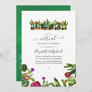 Cactus Succulents Fiesta Online Virtual Wedding Kaart