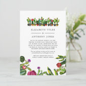 Cactus Succulents Fiesta Reduced Wedding Guests Aankondiging (Staand voorkant)