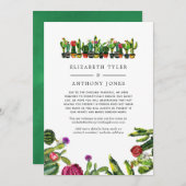 Cactus Succulents Fiesta Reduced Wedding Guests Aankondiging (Voorkant / Achterkant)