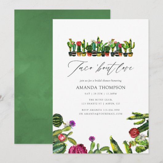 Cactus Succulents Fiesta Vrijgezellenfeest Kaart (Voorkant / Achterkant)