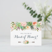 Cactus Succulents Floral Greenery zal je mijn Feestdagenkaart (Staand voorkant)