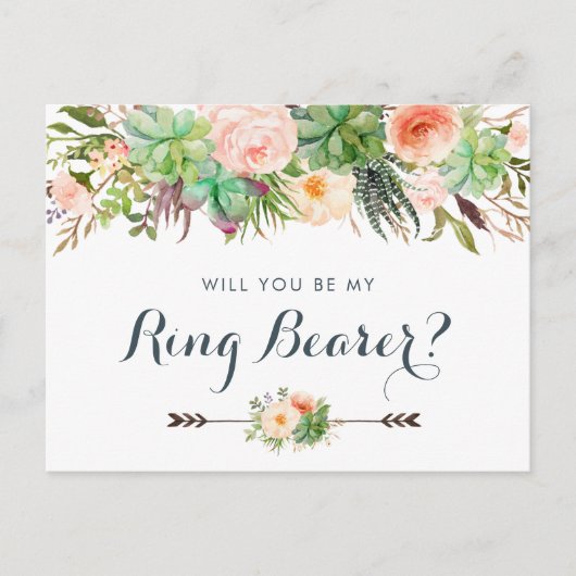 Cactus Succulents Floral Greenery zal je mijn Feestdagenkaart (Voorkant)