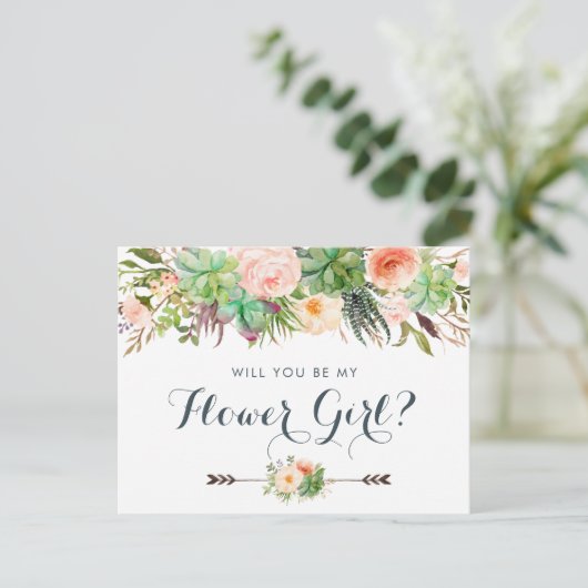 Cactus Succulents Floral Greenery zal je mijn Feestdagenkaart (Staand voorkant)