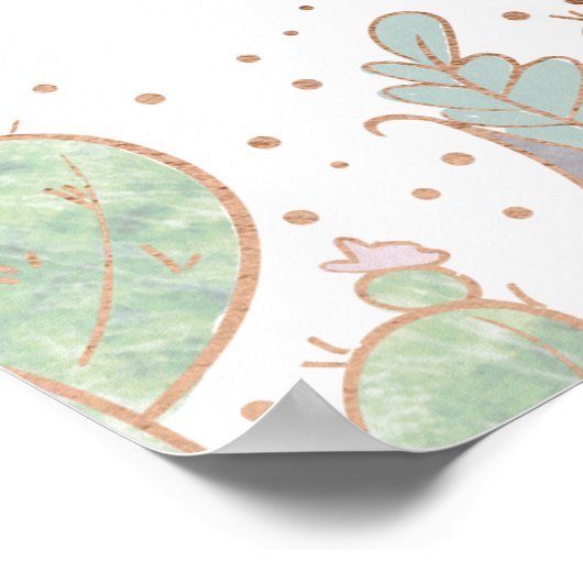 Cactus & Succulents Geometric Fun Guestbook Sign Poster (Hoek)