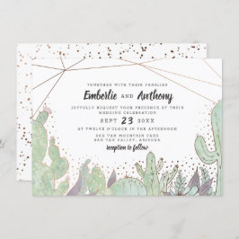 Cactus & Succulents Geometric Terrarium Wedding Kaart