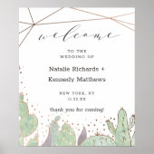 Cactus & Succulents Geometric Wedding Welcome Sign Poster (Voorkant)