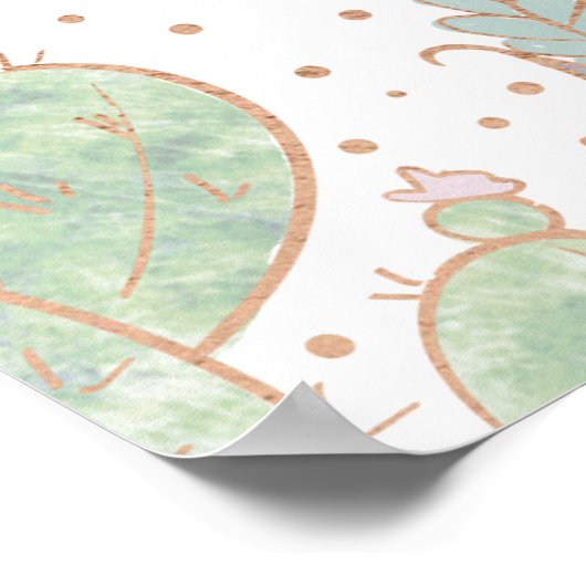 Cactus & Succulents Geometric Wedding Welcome Sign Poster (Hoek)