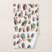 Cactus & Succulents in Roos Gold Pots Bad Handdoek (Handdoek)