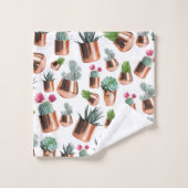 Cactus & Succulents in Roos Gold Pots Bad Handdoek (Wasdoekje)