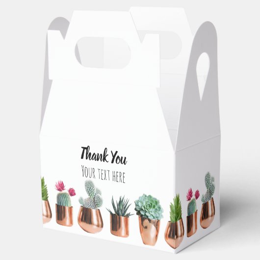 Cactus & Succulents in Roos Gold Pots Bedankdoosjes (Geopend)