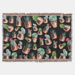 Cactus & Succulents in Roos Gold Pots Deken