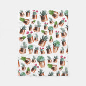 Cactus & Succulents in Roos Gold Pots Fleece Deken (Voorkant)