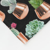 Cactus & Succulents in Roos Gold Pots Fleece Deken (Hoek)