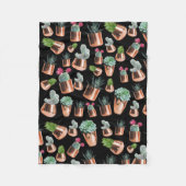 Cactus & Succulents in Roos Gold Pots Fleece Deken (Voorkant)