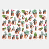 Cactus & Succulents in Roos Gold Pots Inpakpapier Vel (Voorkant 2)