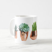 Cactus & Succulents in Roos Gold Pots Koffiemok (Voorkant links)