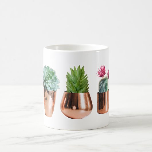 Cactus & Succulents in Roos Gold Pots Koffiemok (Center)