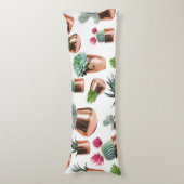 Cactus & Succulents in Roos Gold Pots Lichaamskussen (Voorkant Verticaal)