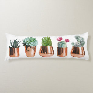 Cactus & Succulents in Roos Gold Pots Lichaamskussen