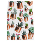 Cactus & Succulents in Roos Gold Pots Medium Cadeauzakje (Achterkant)