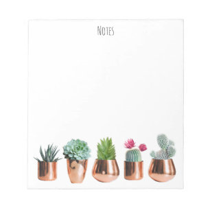 Cactus & Succulents in Roos Gold Pots Notitieblok