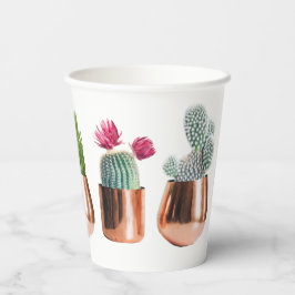Cactus & Succulents in Roos Gold Pots Papieren Bekers
