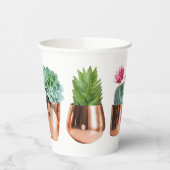 Cactus & Succulents in Roos Gold Pots Papieren Bekers (Links)