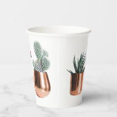 Cactus & Succulents in Roos Gold Pots Papieren Bekers (Rechts)