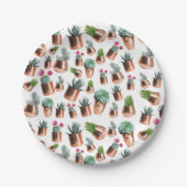 Cactus & Succulents in Roos Gold Pots Papieren Bordje (Voorkant)