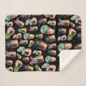 Cactus & Succulents in Roos Gold Pots Sherpa Deken (Voorkant (horizontaal))