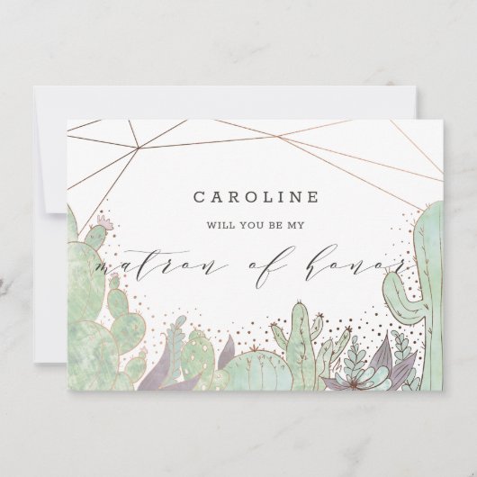 Cactus & Succulents Matron of Honor proposal Kaart (Voorkant)