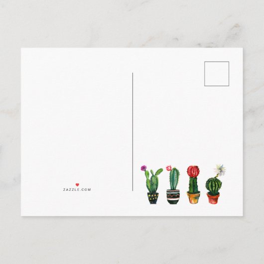 Cactus Succulents New Address Aankondigingskaart (Achterkant)