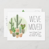 Cactus Succulents New Home Moving Announcement Briefkaart (Voorkant / Achterkant)