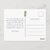 Cactus Succulents New Home Moving Announcement Briefkaart (Achterkant)