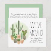 Cactus Succulents New Home Moving Announcement Kaart (Voorkant / Achterkant)