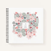 Cactus Succulents Pink Green Pattern Personalized Notitieboek (Voorkant)