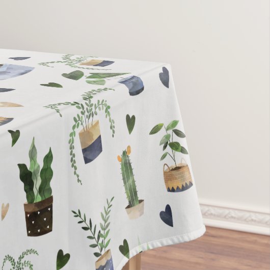 Cactus Succulents & Potted Plant Boho Pattern Tafelkleed (Voorbeeld)