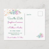 Cactus Succulents String Lights Save the Date Aankondigingskaart (Achterkant)