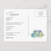 Cactus Succulents Vrijgezellenfeest Reminder Rsvp  Briefkaart (Achterkant)