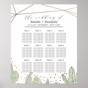 Cactus & Succulents Wedding Table Seating Chart Poster