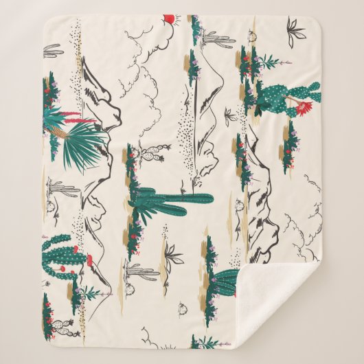 Cactus Succulents:  woestijnbloemen. Sherpa Deken (Voorkant)