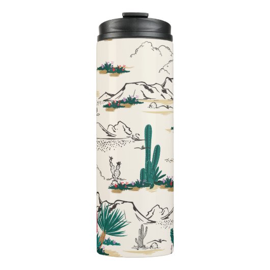 Cactus Succulents: woestijnbloemen. Thermosbeker (Voorkant)