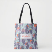 Cactus Sun Botanical Desert Floral gepersonaliseer Tote Bag (Voorkant)
