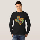 Cactus & Sunflower Texas Map Texas State Texas Hom T-shirt (Voorkant volledig)